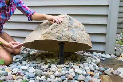 Small Outdoor Landscape Fake Rock Valve Box Cover Granite Garden Yard Decor Tan • $94.66