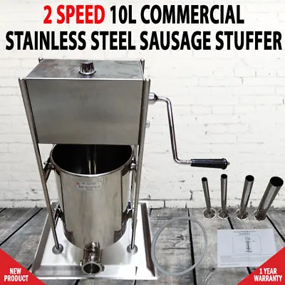 $310 • Buy 10L Commercial Stainless Steel Sausage Meat Stuffer & Filler Vertical Machine