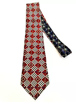 Tommy Hilfiger NeckTie Silk Boating Yacht Club USA Tie Flags Anchors Red Vintage • $9.83