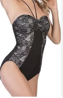 MAGICSUIT MiricleSuit Womens 6 Mesh Lace Nora Soft Cup One-Piece Black See Pics • $17.10