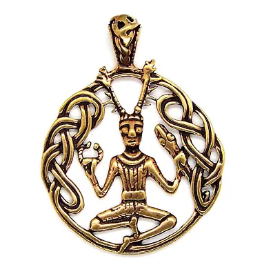 Bronze Pagan Cernunnos Pendant (Wicca Horned God) • £12.90