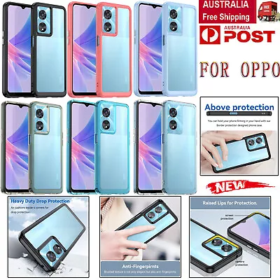 For OPPO A78 Find X5 Reno8 Heavy Duty Hard Translucent Rugged Frame Clear Case • $11.59