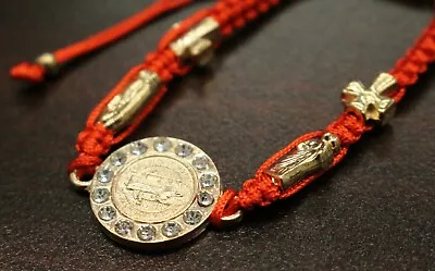 Red Circle Guadalupe Bracelet Virgin Mary Adjustable Virgen De Guadalupe Pulsera • $7.99