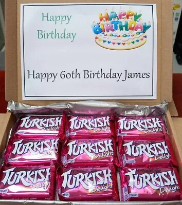 Personalised FRYS TURKISH DELIGHT Chocolate Box Hamper Selection Birthday Gift • $11.82