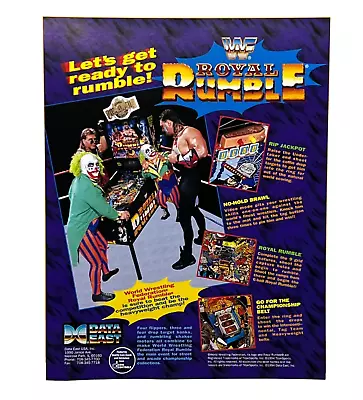Data East WWF Royal Rumble Pinball Flyer Original 90s Promo Game Art Vintage WWE • $14.24