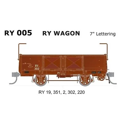SDS HO RY005 RY Wagon Red 7  Lettering 5 Car Pack SUIT AUSCISION • $261.25