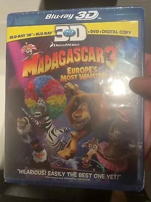 Madagascar 3 Europe’s Most Wanted Blu Ray Disc 3D NEW NIB Dreamworks • $14.99