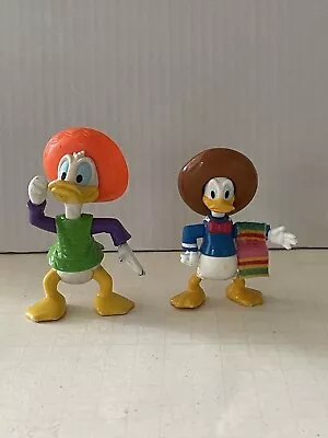 Lot Of 2 Donald Duck In Mexico Toy Figures  3.25 -3.75  Hat Sombrero • $8