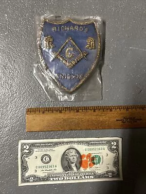 Vintage Richard’s Knight’s MASONIC MASON FREEMASONRY BULLION BADGE PATCH • $40