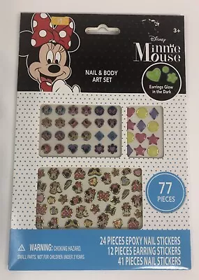 Disney Minnie Mouse Nail And Body Art Stickers 77 Pieces  Glow In The Dark • $6.99