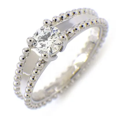 Van Cleef & Arpels Ring Estelle Perlee Edge Solitaire Wedding Diamond PT950 #50 • $2100