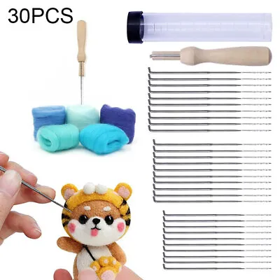 30Pcs Wool Felting Needles 3 Various Size Felt Tools Needle Starter Craft DIY UK • £6.38