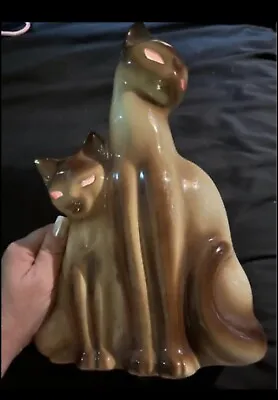 Vintage Krom Siamese Cat TV Lamp  Works Nice 13 1/2  Tall • $150