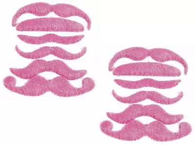 12 Synthetic Hot Pink Mustaches Assortment Costume Birthday Party Favor • $8.98