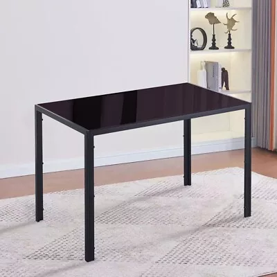 47  Rectangular Brown Tempered Glass Dining Table Metal Frame Diningroom Kitchen • $89.99