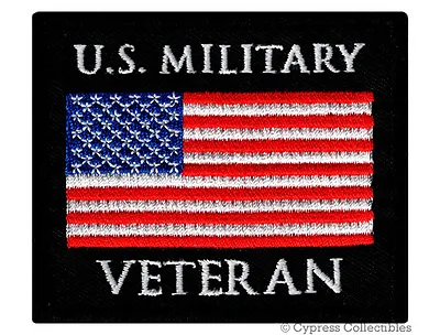 US MILITARY VETERAN PATCH Embroidered Iron-on AMERICAN ARMED FORCES VET USA FLAG • $5.95