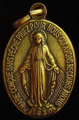 Mary Miraculous Brass Tone Medal Religious Holy Catholic • $6.39