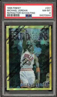 1996-97 Topps Finest Gold/Rare Refractor SP 291 Michael Jordan Bulls PSA 8 NM-MT • $2394.95