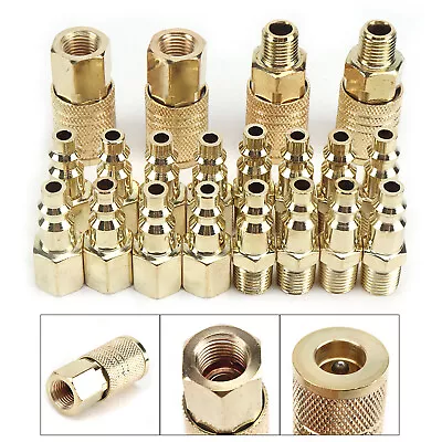 Air Hose Repair Fittings 1/4 NPT Brass Air Tool Compressor Quick Coupler 2/4/8Pc • $41.53