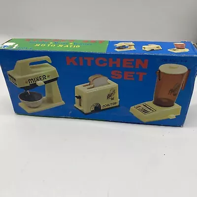 Moto Matic - KITCHEN SET - Toy Blender * Mixer * Toaster - Vintage 80’s In Box • $22.50