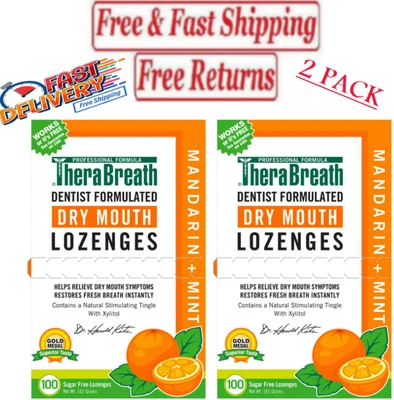 $20.20 • Buy TheraBreath Dry Mouth Mandarin Mint Lozenges, 100 Count, 165 G ( 2 PACK ).