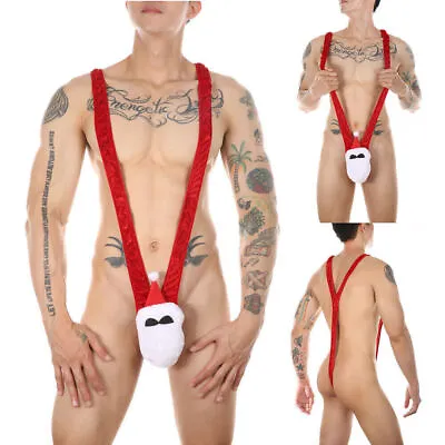 Christmas Men Sexy Novelty Mankini Thong Santa Boxer Briefs Underwear Pants UK • £3.83