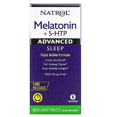 Melatonin + 5-HTP Advanced Sleep 60 Bi-Layer Tablets • $16.47