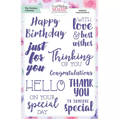 Card Making Magic A5 Stamp Set Large Sentiments Set Of 9 By Christina Griffiths • £7.99