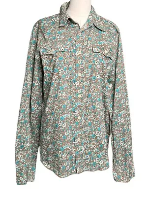 Mens Hollister Vintage Styling Retro Floral Print Western Button Up Shirt Size M • $28.99