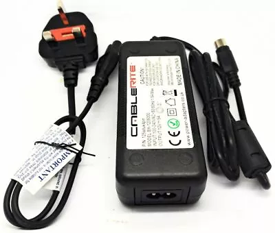 12v 4 Pin LCD TV Power Supply Adapter  - 12v 5a  With UK Power Cable • £15.99