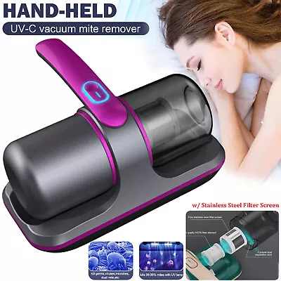 Handheld Cordless Vacuum Cleaner UV Dust Mite Remover Sofa Blanket Bed Mattress • $52.86