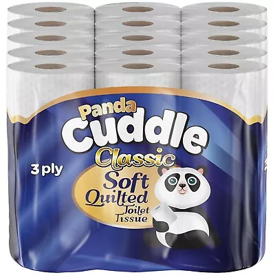 Toilet Paper Rolls Panda Unscented 3-Ply Bulk Soft Loo Tissue - 18-135 Rolls • £8.47