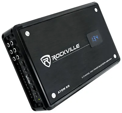 Rockville ATOM 8B 8 Channel 3500 Watt Marine/Boat Amplifier Amp W/Bluetooth • $199.95