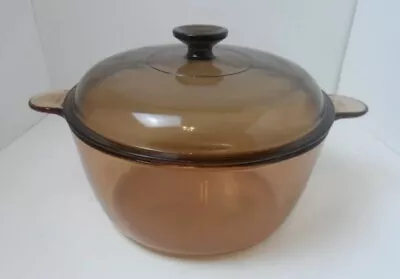 Glass Corning Ware Visions Cookware 5 Qt /4.5 L Dutch Oven Stock Pot W/Lid USA • $55