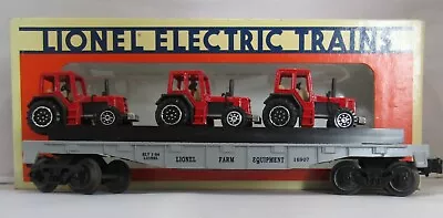 Lionel O Scale Flat Car With 3 Farm Tractors 6-16907 New In Box • $19.50