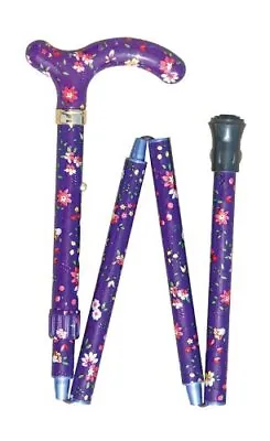 £34.99 • Buy Classic Canes Petite Height Adjustable Folding Walking Stick - Purple Floral