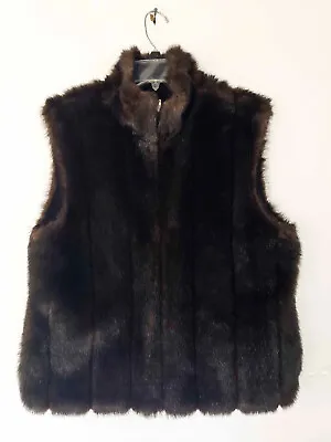 Isabella's Journey Faux Mink Fur Vest L/XL Expresso • $28