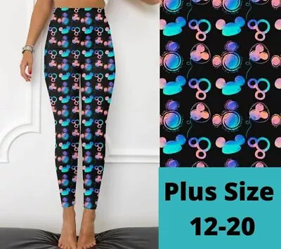 Mickey Minnie Mouse Ears Balloons Women's Leggings TC Plus Size 12-20 • $22