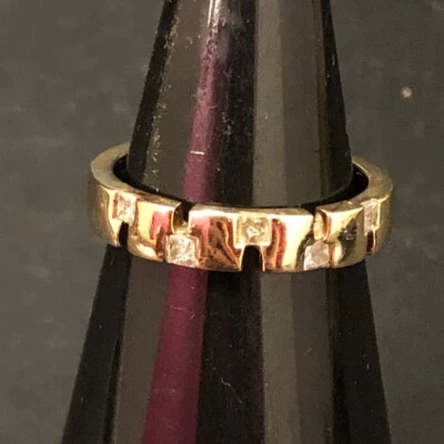 9ct Gold Ring 375 Cubic Zirconia Size N Fine Jewellery Womens 3.19g LW35 • $66.84