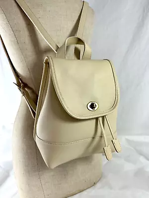 Genuine Vintage COACH Ivory Leather Backpack Rucksack Daypack 9960 • $395