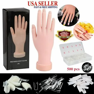 Nail Art Training Hand Flexible Fake Hand Nail For Practice Model Movable Tool • $16.39