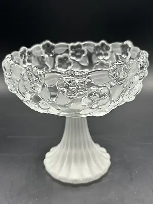 Mikasa Carmen Compote Bowl Frosted Clear Pedestal Footed • $38.95