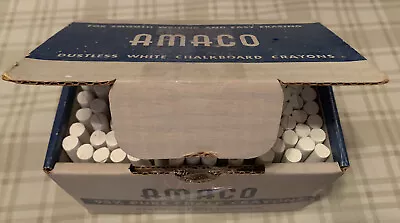 Vintage Amaco Dustless Chalk No. 101 White 1 Gross 144 Sticks 95% Pure NOS • $99.99