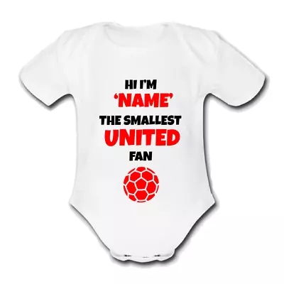 UNITED UTD Babygrow Baby Vest Grow Gift FOOTBALL Personalised MAN MANCHESTER • £9.99