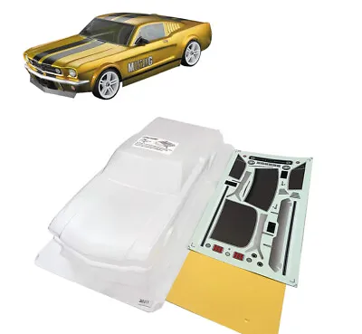 1/10 66 Mustang GT 195mm RC Drift Touring Car Transparent Clear Body Shell • $42.99