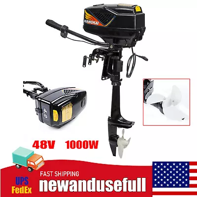 Hangkai 1KW 4HP Electric Outboard Motor Brushless Boat Thrust Long Shaft Engine • $275.02