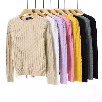 &Ralph Lauren Polo Women's Cable Knit Cashmere Crew Neck Jumper Sweater Pullover • $66.87