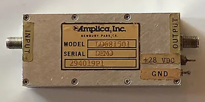 Amplica Microwave RF Amplifier LD681501. 28 Vdc • $25