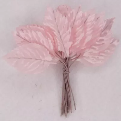 Vintage Millinery Rose Leaf 2  Baby Pink 25 Pieces Lot #09000079 • $4.50