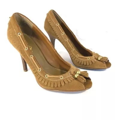 Mia Womens Hannah Classic Pumps Brown Suede Slip On Tassel Shoes 7.5 M • $12
